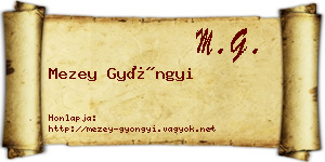 Mezey Gyöngyi névjegykártya